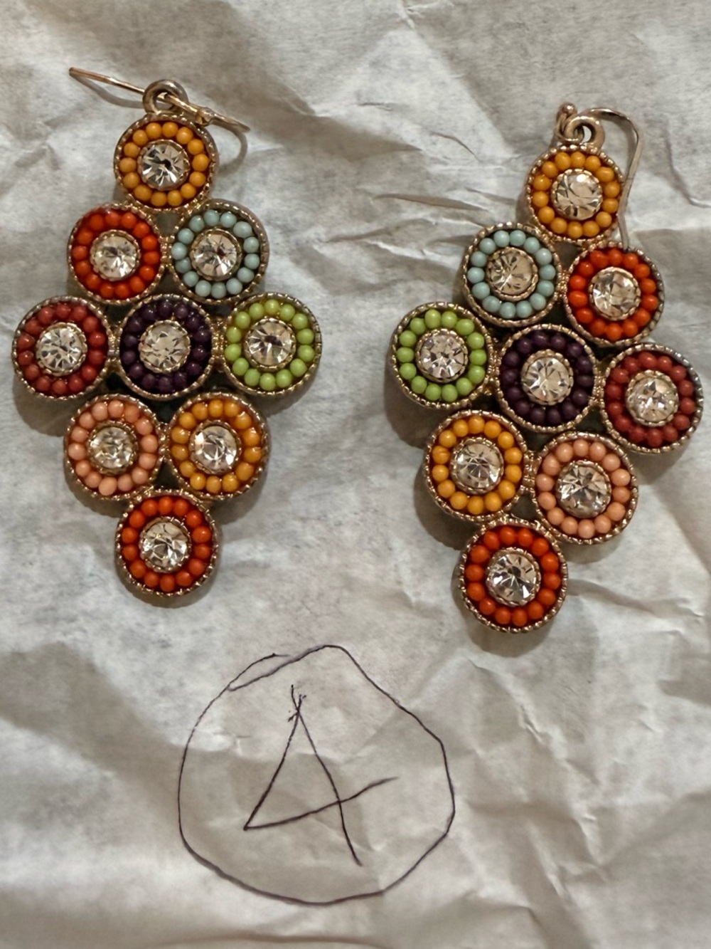 Multicolor Beaded Drop Earrings - Fashion Jewelry